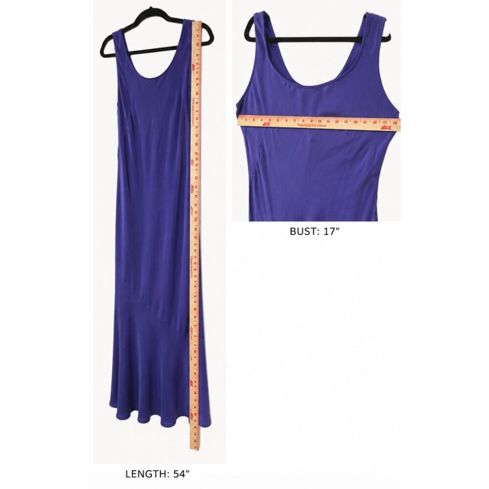 Silk 2 Pc Set Purple Beaded Ruffle Jacket VNTG A-Line Maxi Slip Dress Jones NY 8 - Picture 11 of 11